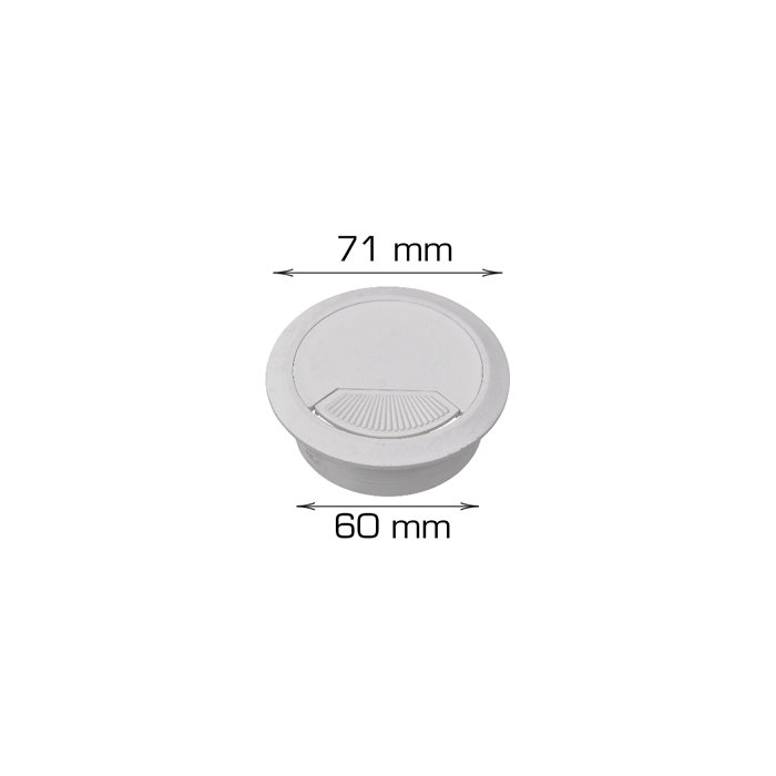 Kabelgjennomføring hvit Ø60 mm
